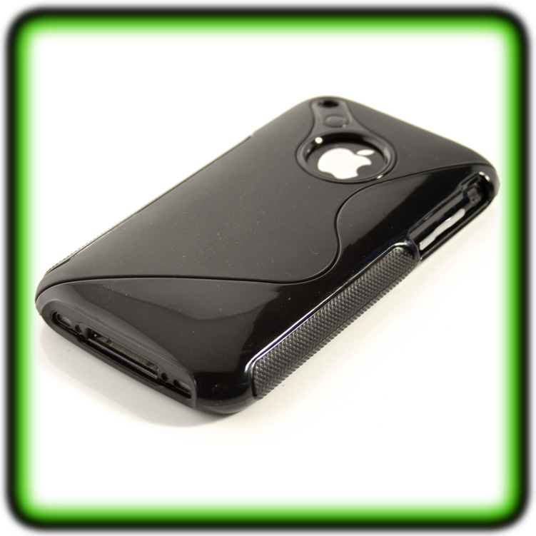 IPHONE-3G-3GS-S-LINE-TPU-CASE-SCHWARZ-Silikon-Huelle-Handy-tasche-Cover-Schutz