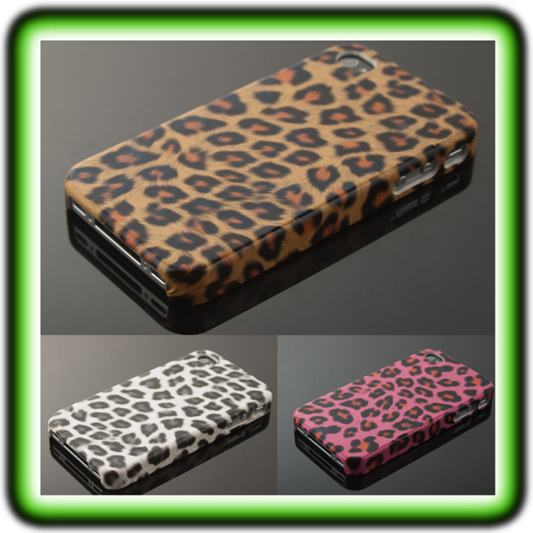 APPLE IPHONE 4 FELL CASE Cover Hülle Leopard Zebra Tasche