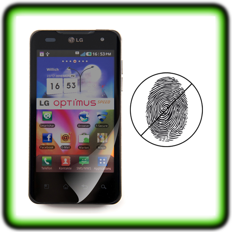LG-OPTIMUS-SPEED-P990-DISPLAY-SCHUTZ-FOLIE-MATT-Anti-Fingerabdruck-Displayfolie